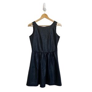 Renvy Faux Leather Laser Mini Dress